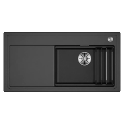 Zlewozmywak Blanco ETAGON XL 6 S Silgranit szarość skały prawa, korek auto., InFino, PushControl, szyny 528 094